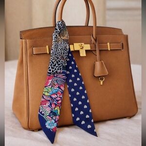 PARROT CHEETAH HEARTS SKINNY SCARF PARIS PRINT BAG HANDLE WRAP BANDEAU HAIR TIE